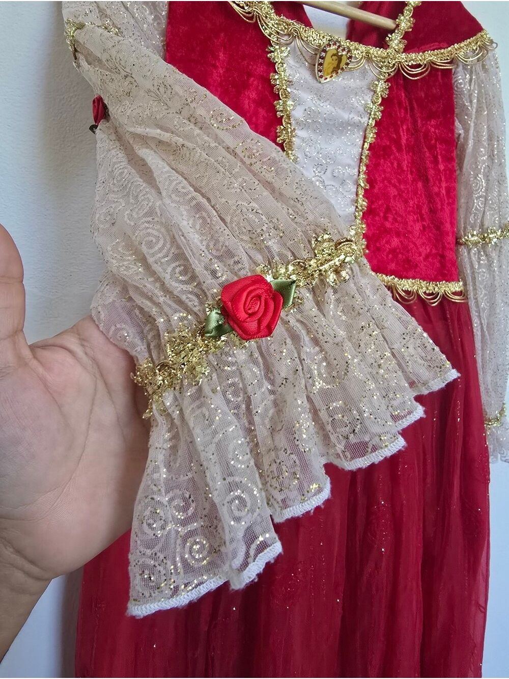 Walt Disney World Deluxe Belle Princess Costume Dress Girls L 10-12 - Picture 6 of 17